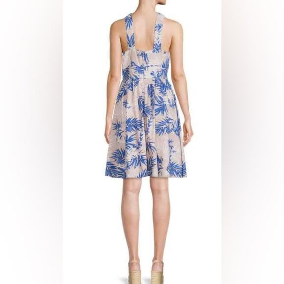 Bcbgmaxazria Beige Tropical Leaf Print V-neck Mini Dress Size S NWT (b19) - Picture 7 of 9